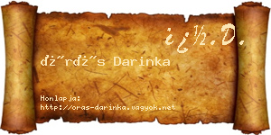 Órás Darinka névjegykártya